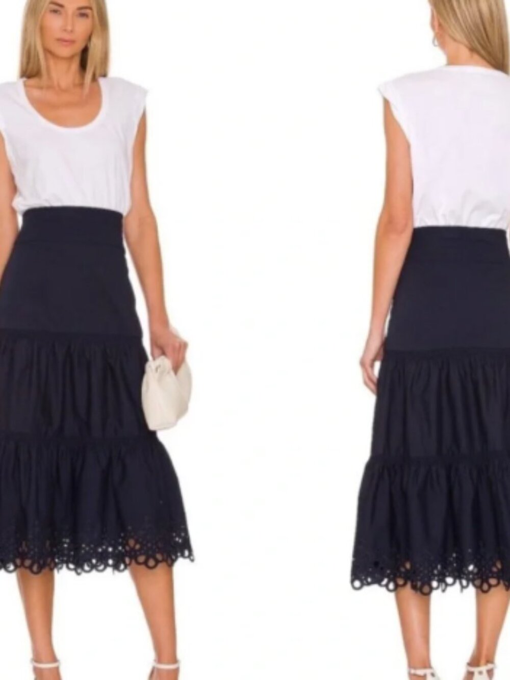 NWT Veronica Beard Amaia Dress Cotton Navy Size M NWT Boho Stylish